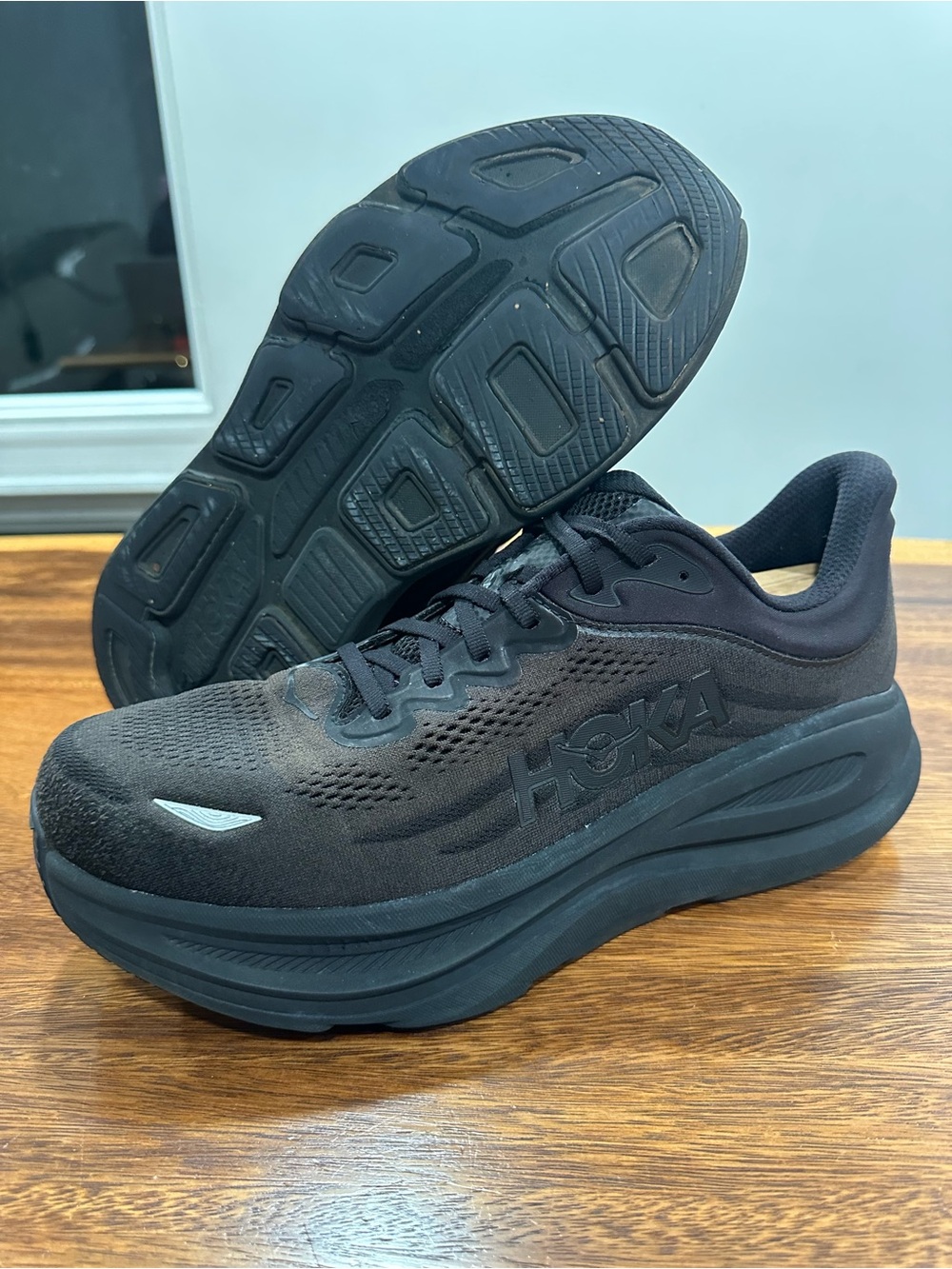 Hoka One One Bondi 9 X-Wide Men's US Size 13 4E Black Running Shoes 1162015-BBLC